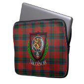 Nicolson Scottish Clan Tartan & Crest Laptop Sleeve (Voorkant Links)