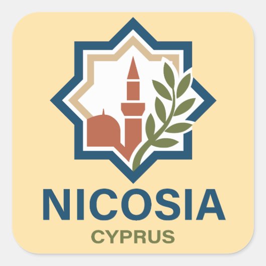 Nicosia Cyprus Mediterranean Vierkante Sticker (Voorkant)
