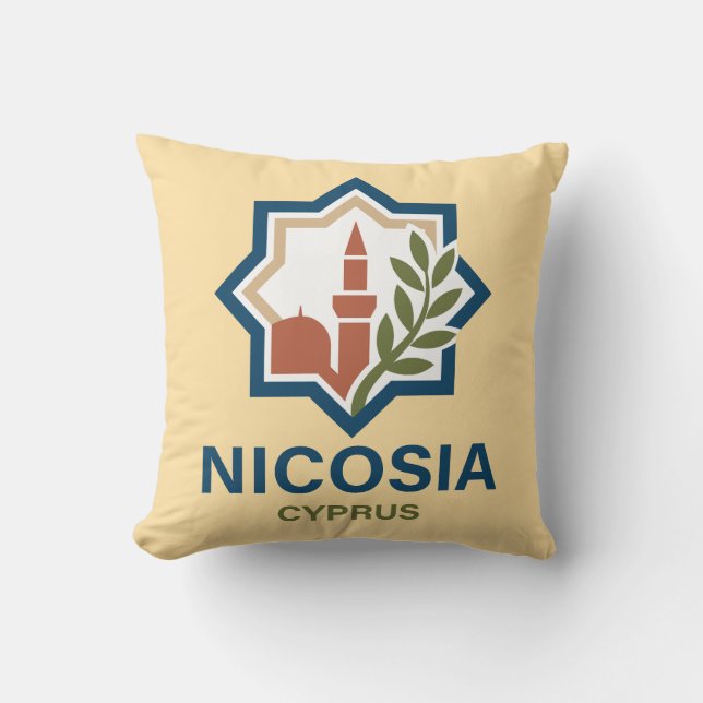 Nicosia Cyprus Middellandse Zee Kussen (Voorkant)