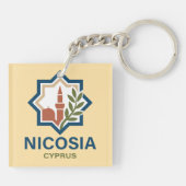 Nicosia Cyprus Middellandse Zee Sleutelhanger (Achterkant)