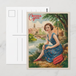 Nicosia, hoofdstad van Cyprus Vintage souvenir cad Briefkaart