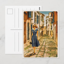 Nicosia, Hoofdstad van Cyprus Vintage souvenir cad Briefkaart