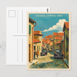 Nicosia, Hoofdstad van Cyprus Vintage souvenir cad Briefkaart