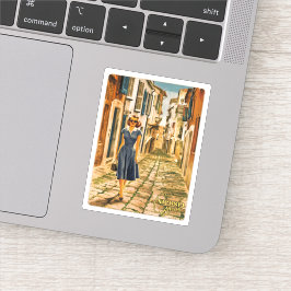 Nicosia, Hoofdstad van Cyprus Vintage souvenir cad Sticker