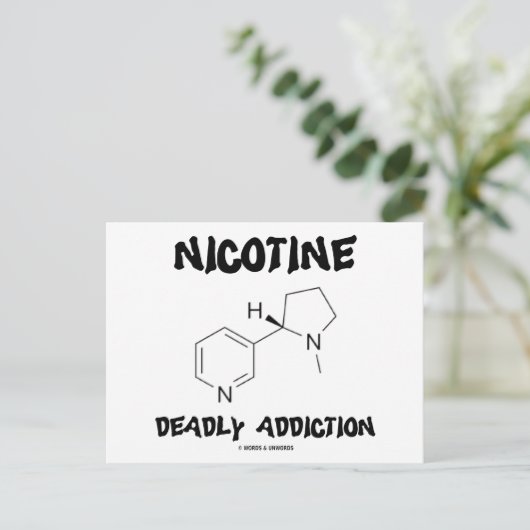 Nicotine (chemische molecule) Dodelijke verslaving Briefkaart (Staand voorkant)