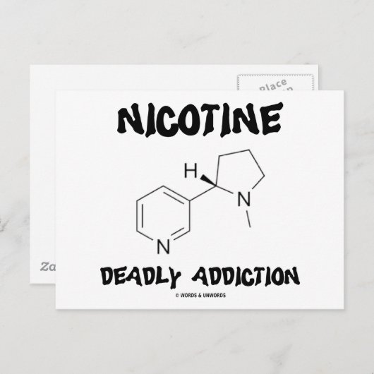 Nicotine (chemische molecule) Dodelijke verslaving Briefkaart (Voorkant / Achterkant)