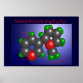 Nicotine Molecule (afdruk) Poster (Voorkant)