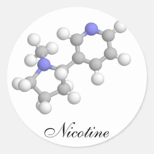 Nicotine Ronde Sticker (Voorkant)
