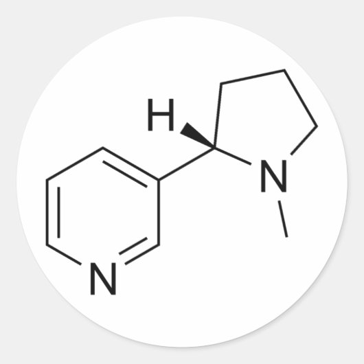 nicotinemolecuul ronde sticker (Voorkant)