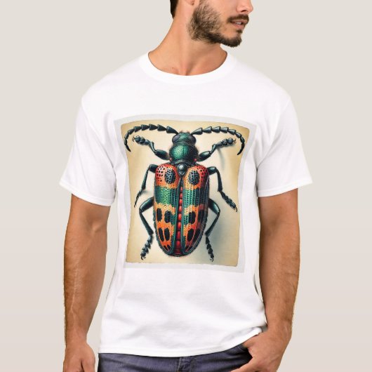 Nicrophorus Beetle 180724IREF230 - Watercolor T-shirt (Voorkant)
