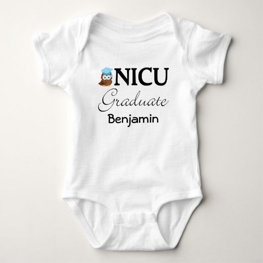 NICU Afstuderen Gepersonaliseerd Baby Boy T-shirt (Voorkant)