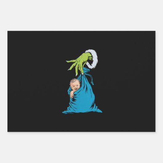 NICU Arbeidsbezorging Verpleegster Kerstman Kerstm Inpakpapier Vel (Voorkant)