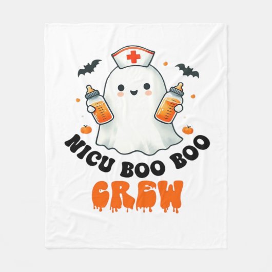 Nicu boo bemanning Halloween, Nicu Boo Crew Grappi Fleece Deken (Voorkant)