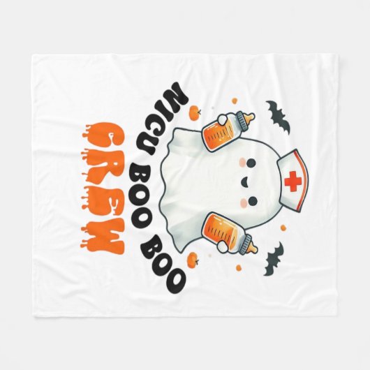 Nicu boo bemanning Halloween, Nicu Boo Crew Grappi Fleece Deken (Voorkant (Horizontaal))