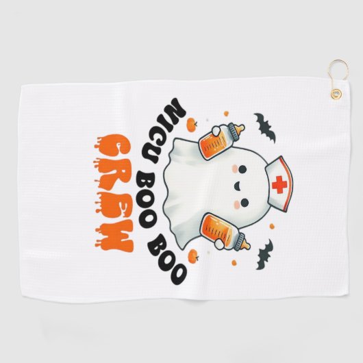 Nicu boo bemanning Halloween, Nicu Boo Crew Grappi Golfhanddoek (Horizontaal)