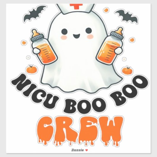 Nicu boo bemanning Halloween, Nicu Boo Crew Grappi Sticker (Vel)
