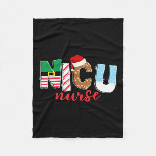 Nicu Christmas Nicu Nurse Kerstfeest Nicu Nursing Fleece Deken