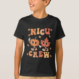NICU Crew Pompoenblad Herfst NICU Verpleegster Hal T-shirt