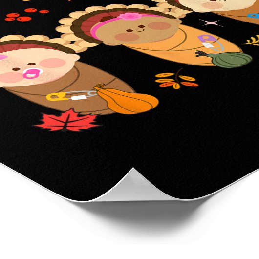 Nicu Crwe Thanksgiving Nurse Herfst dankbaar voor  Poster (Hoek)