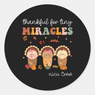 Nicu Crwe Thanksgiving Nurse Herfst dankbaar voor Ronde Sticker