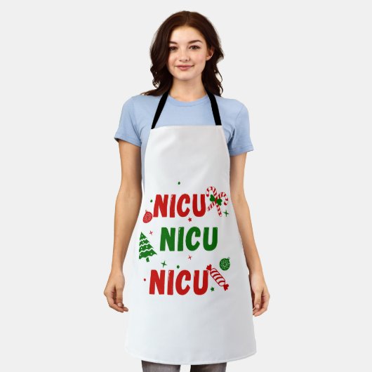 NICU Feestelijk Kerstontwerp Schort (Gedragen)