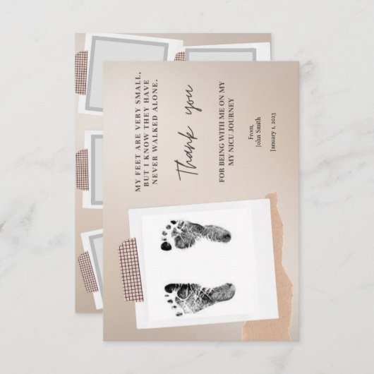 NICU Flat Hartelijk dank Bedankkaart (Voorkant / Achterkant)