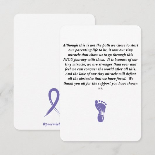 NICU - Hartelijk dank - Kaart (Voorkant / Achterkant)