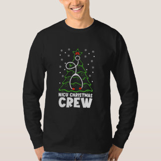 NICU-kerstman met kerstboomstructuur Neonatale zur T-shirt