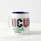 NICU krijger gepersonaliseerde Valentijnsdag verpl Tweekleurige Koffiemok (Voorkant links)