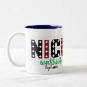 NICU krijger gepersonaliseerde Valentijnsdag verpl Tweekleurige Koffiemok (Links)