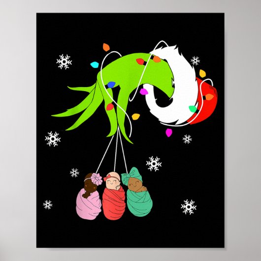 Nicu Labor Delivery Nurse Santa Christmas Xmas Paj Poster (Voorkant)