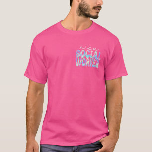 Nicu Maatschappelijk Werker Groovy Terug naar Scho T-shirt