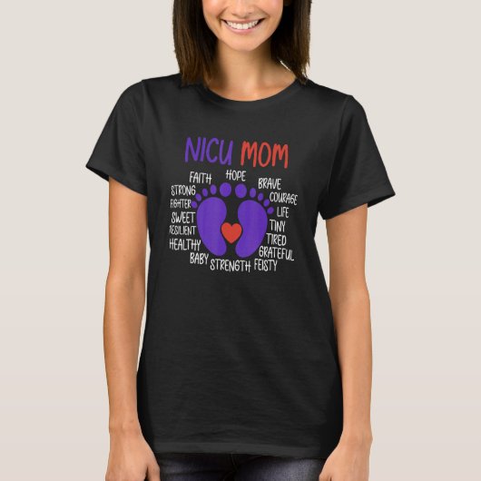 NICU Mam Facts Premature Birth Awareness Support G T-shirt (Voorkant)