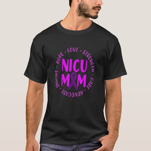 NICU Mam Facts Premature Birth Awareness Support G T-shirt (Voorkant)