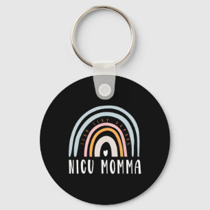 Nicu Momma Retro Boho Regenboog Kleurrijk Nicu Mom Sleutelhanger