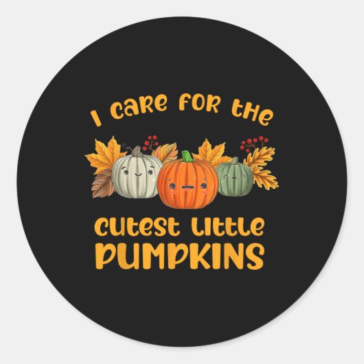 NICU Neonatal Cutest Little Pumpkins Herfst Ronde Sticker (Voorkant)