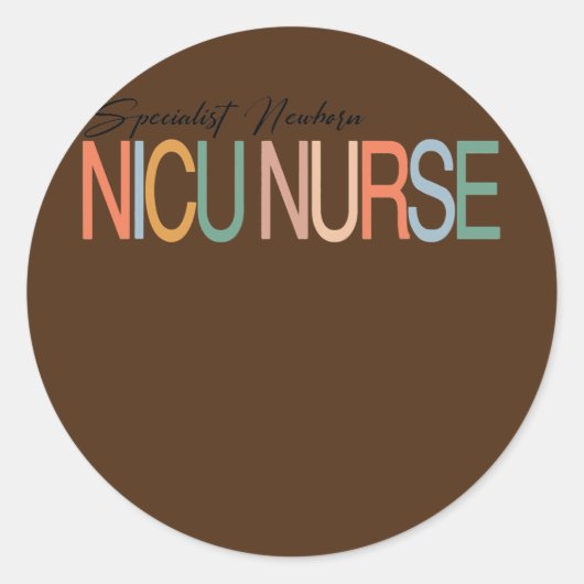 NICU Neonatale ICU Verpleegbare Baby Ronde Sticker (Voorkant)