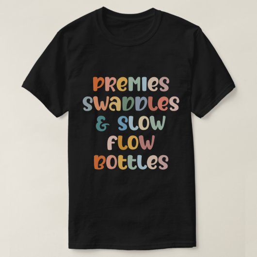 NICU Neonatale Neonatale Premies Zwadels en flesje T-shirt (Design voorkant)