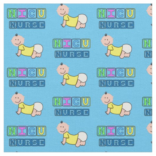 NICU Neurse Baby Blue Stof (Close Up)