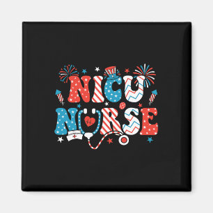NICU Nurse 4th of July Amerikaanse vlag Patriottis Magneet