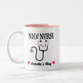 NICU Nurse Appreciation Gift Personalized Tweekleurige Koffiemok (Links)