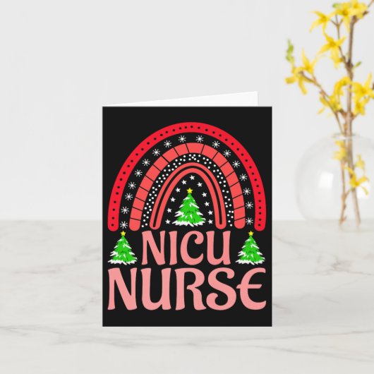 Nicu Nurse Christmas Crew Nurselife Nursing Xmas P Kaart (Gele Bloem)