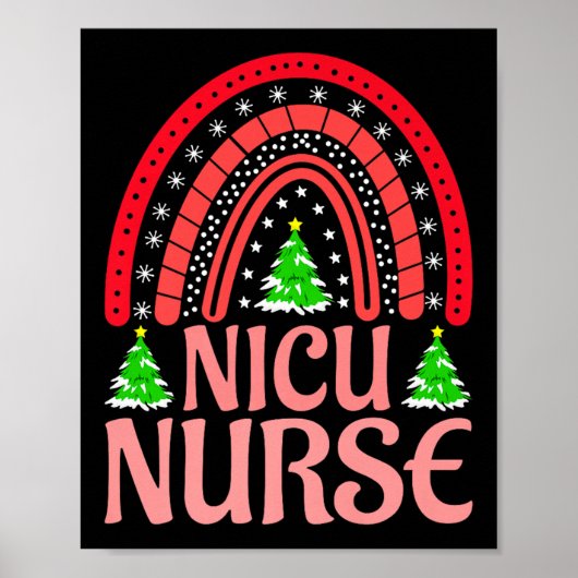 Nicu Nurse Christmas Crew Nurselife Nursing Xmas P Poster (Voorkant)