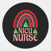 Nicu Nurse Christmas Crew Nurselife Nursing Xmas P Ronde Sticker (Voorkant)