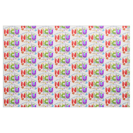 NICU Nurse Colorful Graphics Stof (Fat Quarter)
