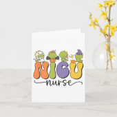 Nicu Nurse Dinosaur Halloween Pompoen Neonatale Ic Kaart (Gele Bloem)