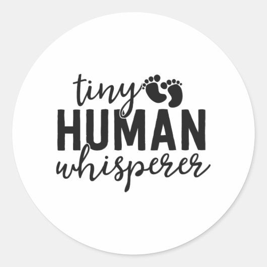 NICU Nurse Gifts Tiny Human Whisperer Neonatal ICU Ronde Sticker (Voorkant)