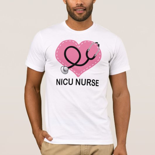 Nicu Nurse Heart Stethoscoop T-shirt (Voorkant)