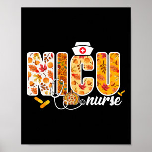 Nicu Nurse Herfst Autumn Leaves Thanksgiving Healt Poster