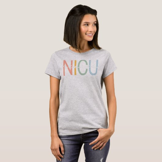 NICU Nurse ICU Neonatal Boho Rainbow Team Tiny T-shirt (Voorkant volledig)